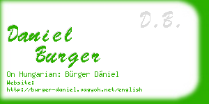 daniel burger business card
